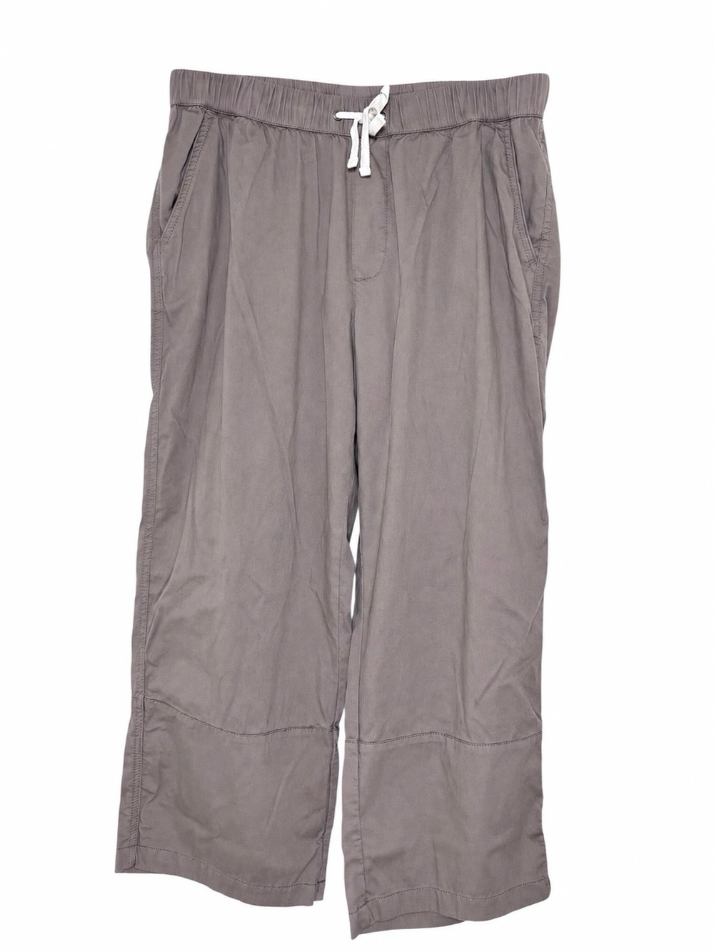 Pact Daily Twill Crop Pants Taupe Organic Cotton Wide Leg L - Picture 9 of 9